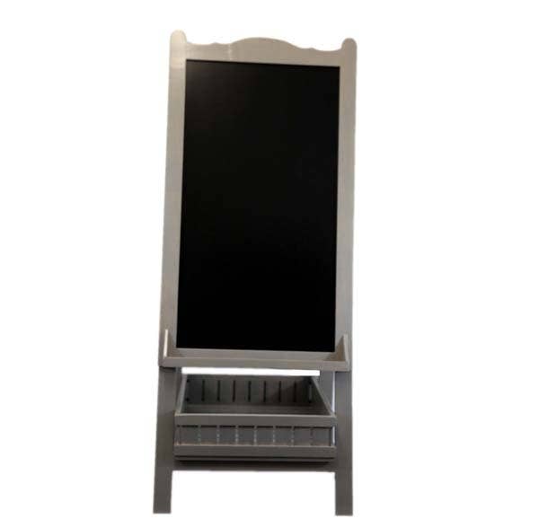 Home Kreation by KK dba Kraft Klub – Großhandel Kreidetafel – FLACHE GRAUE HOLZTAFEL MIT ABLAGE2