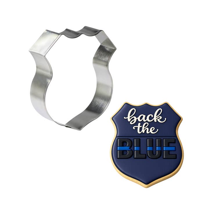 Police Badge Cookie Cutter 4 in B1600 for wholesale by CookieCutter.com