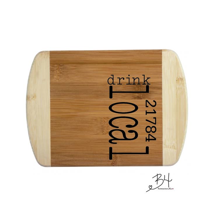 B4homemade, LLC - Wholesale Cutting Board - 8" Cutting Board w/ Zip Code or State options3