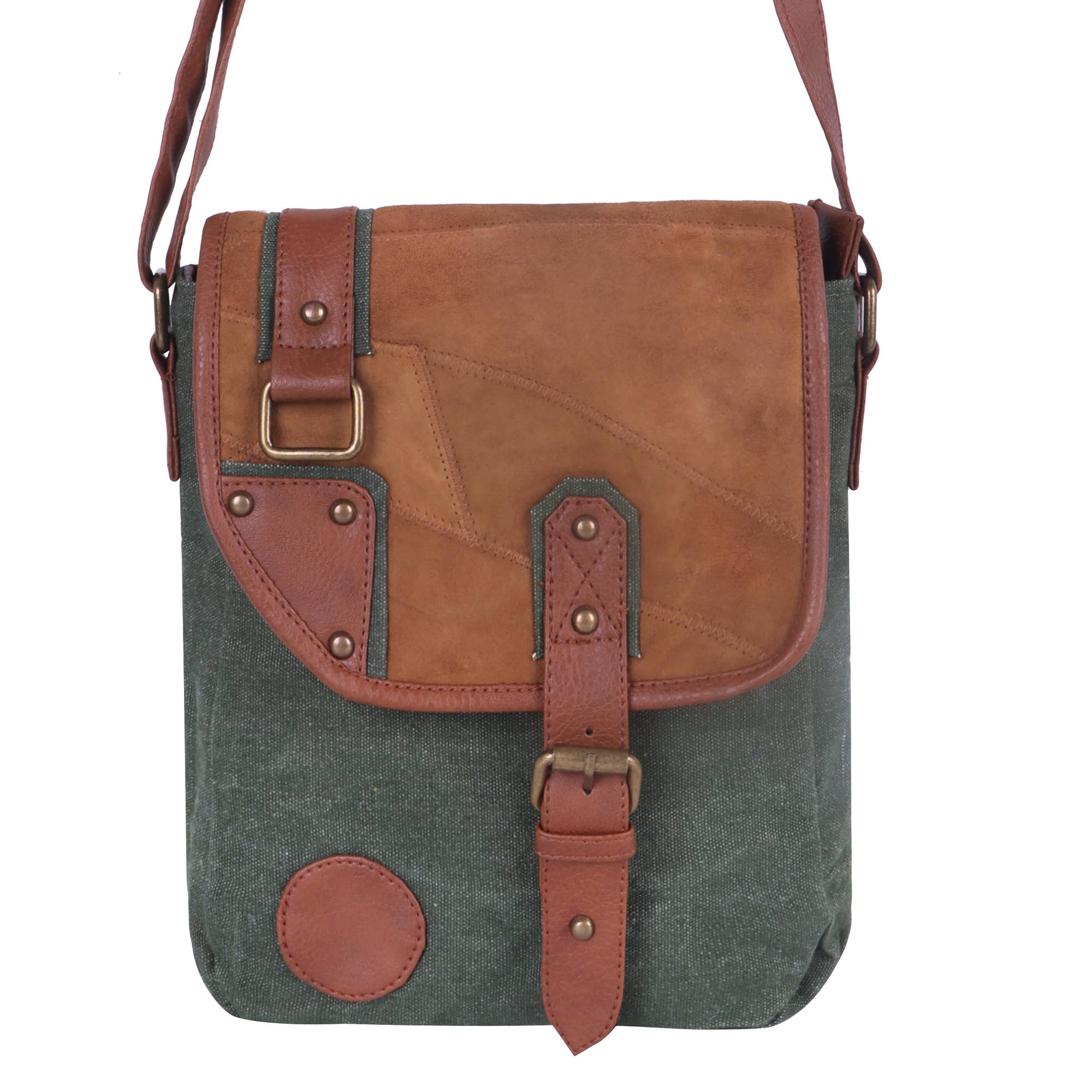 Vaan & Co. - Wholesale Crossbody Bag - Unisex - Trek Waxed Canvas & Upcycled Leather Messenger Crossbody Bag1