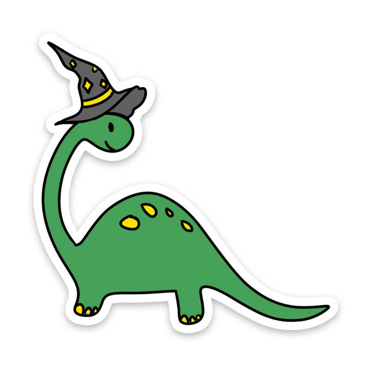 Witch Dinosaur | Waterproof Vinyl Sticker | 2.5" for wholesale by Rebel and Siren Stickers
