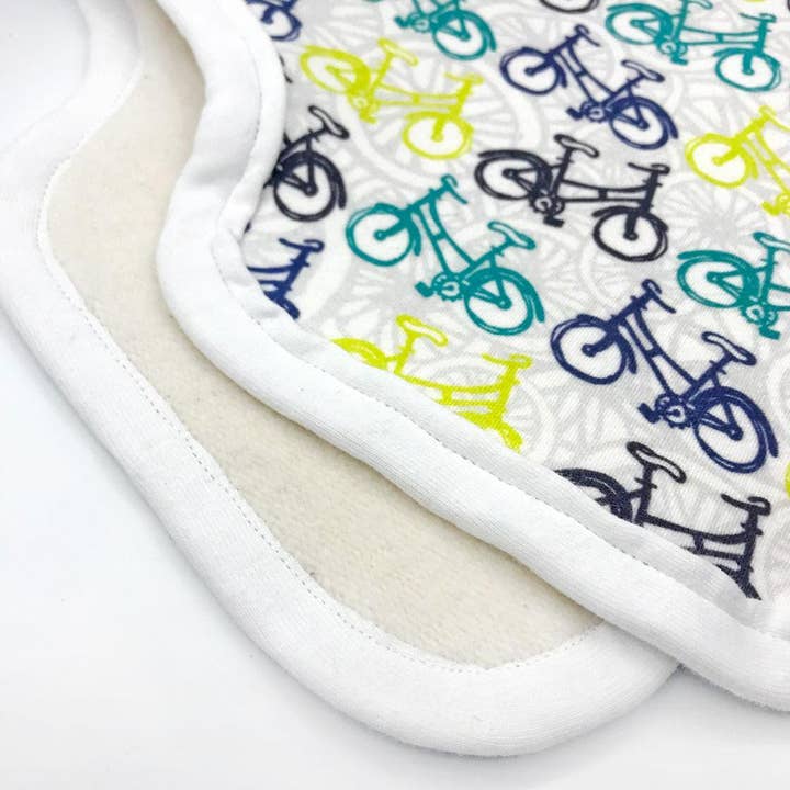 Sunny Day Designs - Wholesale Burp Cloth - Baby - Whimsical Wheelies Organic Cotton Burp Cloth1