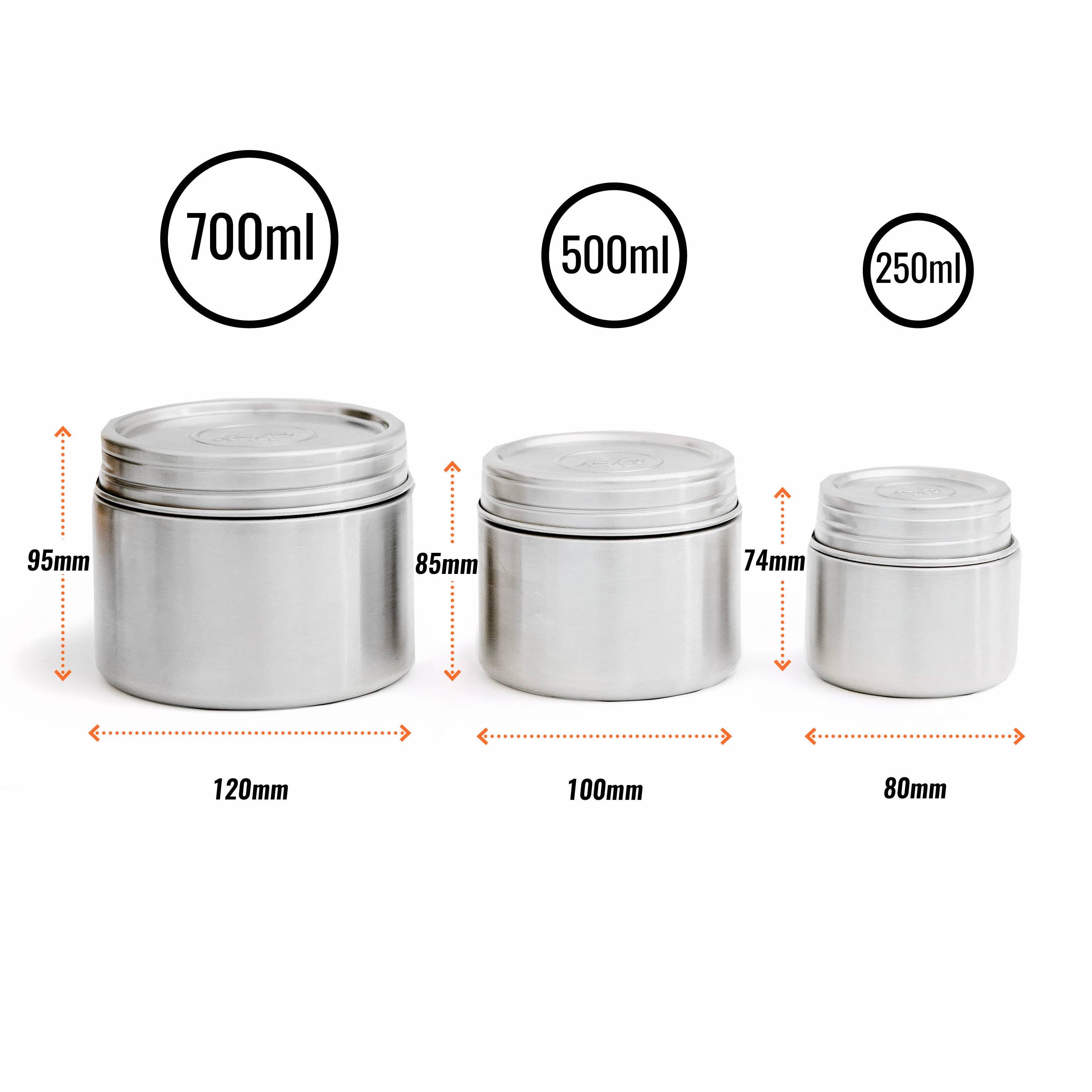 Elephant Box – Großhandel Lebensmittelbehälter – Twist & Lock Auslaufsicheres Trio aus Edelstahl-Lebensmittelbehältern3