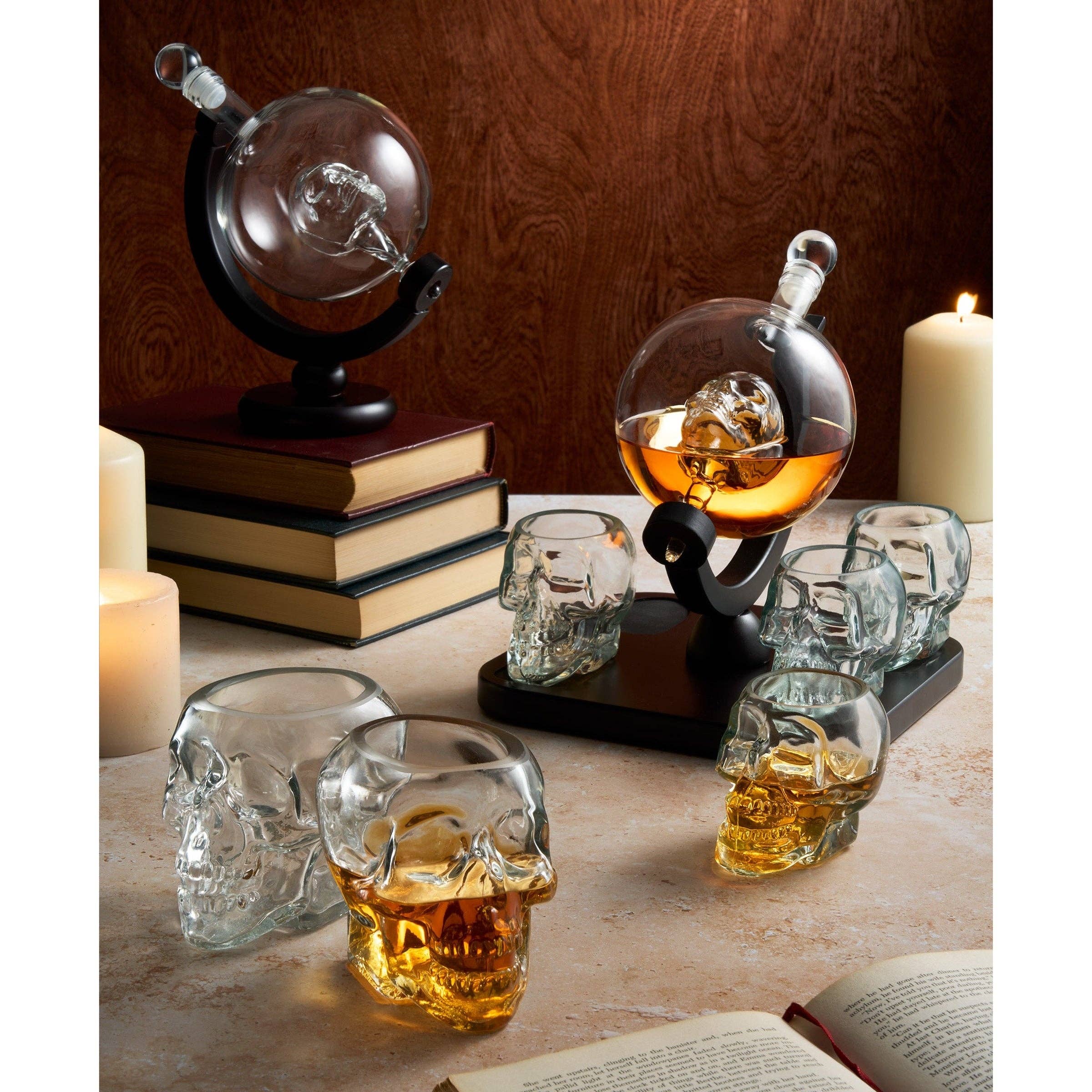 Godinger - Wholesale Cocktail/Liquor Glass - Grinning Skull Double Old Fashion Glass, Set of 23