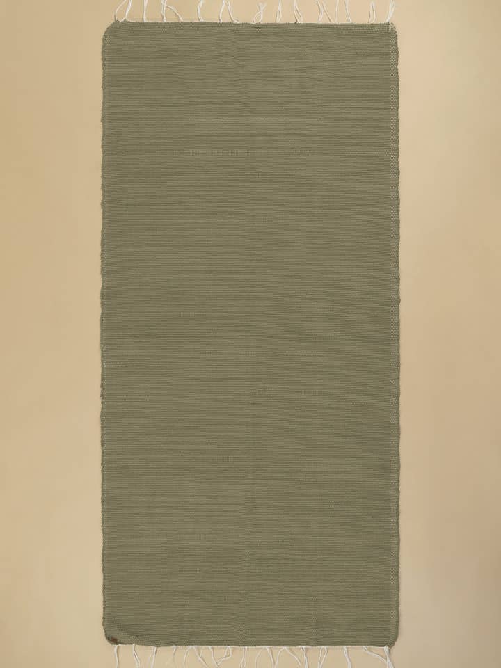 Cotton Handwoven Rug in Thyme Green - Large for wholesale by SŪQ