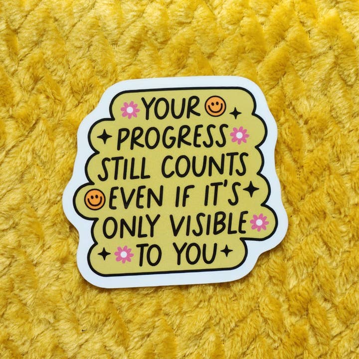 Self progress sticker mental health retro cute for wholesale by Luxe Trauma