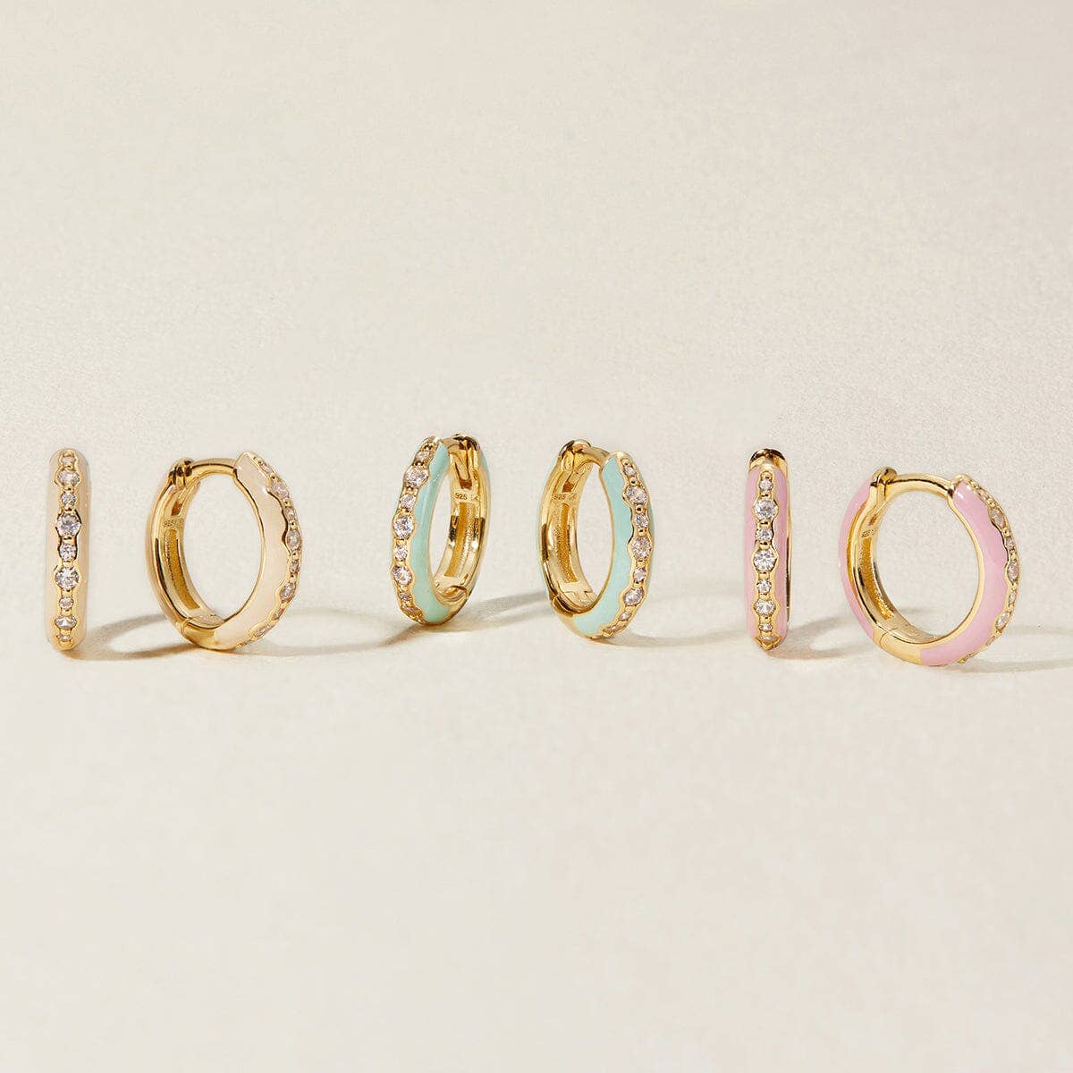 Adornmonde - Wholesale Jewelry Set - Reuben 6-piece enamel earring set3