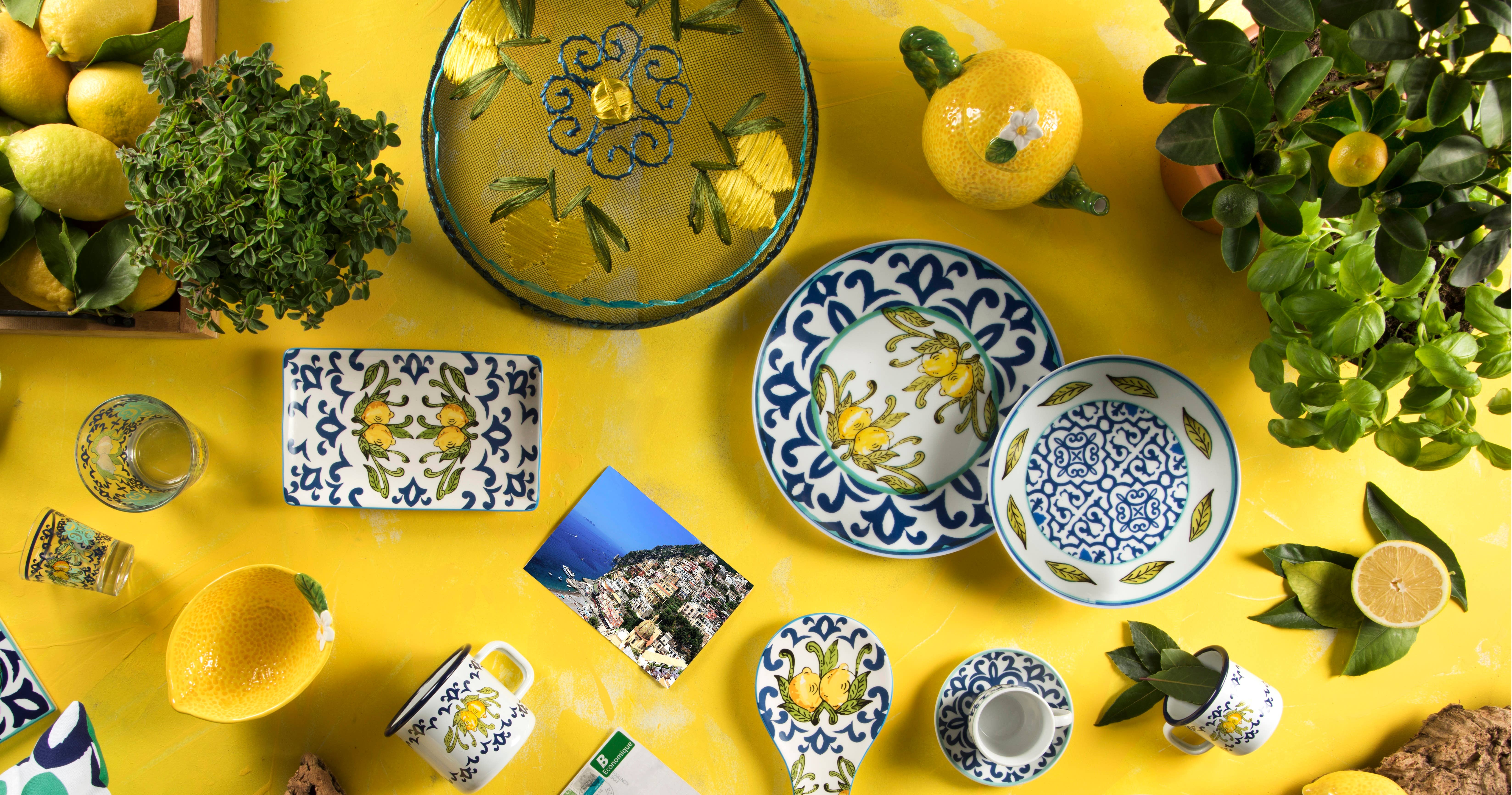 multicolour Set of 6 Amalfi Plates Cm 20X12.5 for wholesale on Faire2