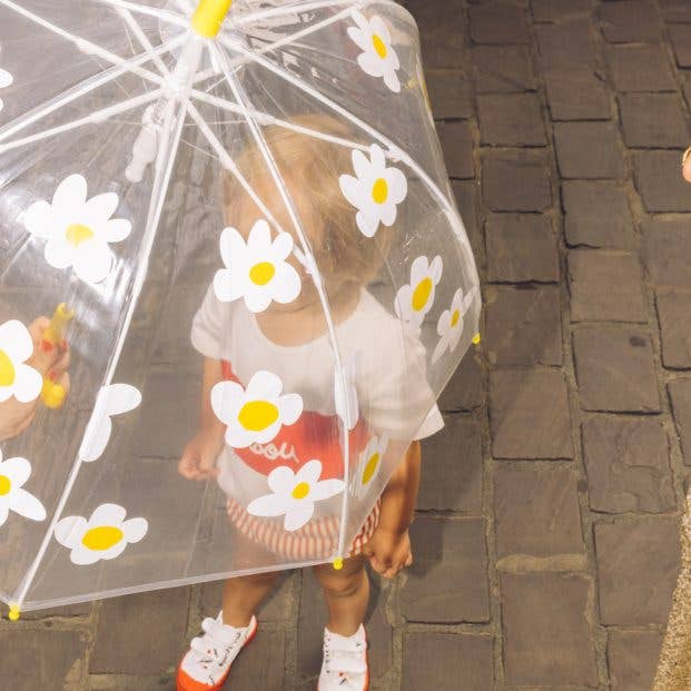 Mathilde Cabanas - Wholesale Umbrella - Kids - Transparent umbrella with white flowers for adults 🌼