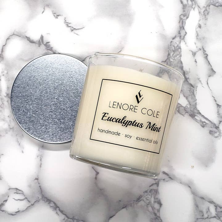 Bougie de soja de luxe eucalyptus menthe pour la vente par Lenore Cole