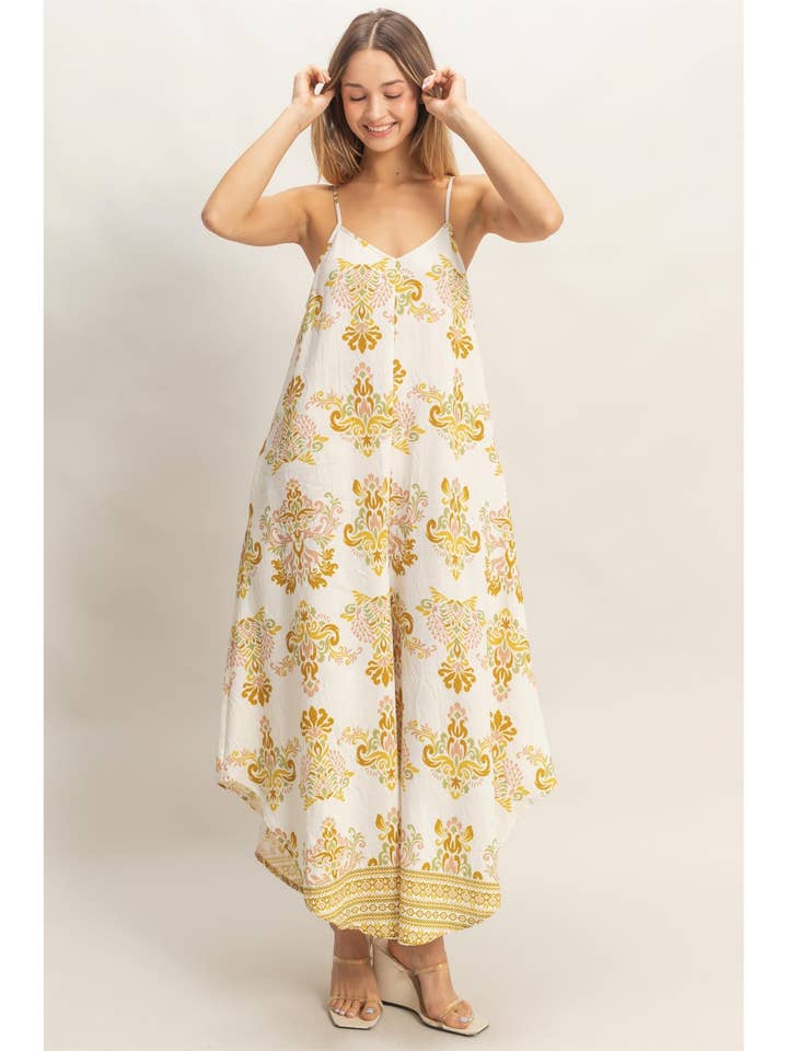 Floral Print Spaghetti Jumpsuit for wholesale by HYFVE