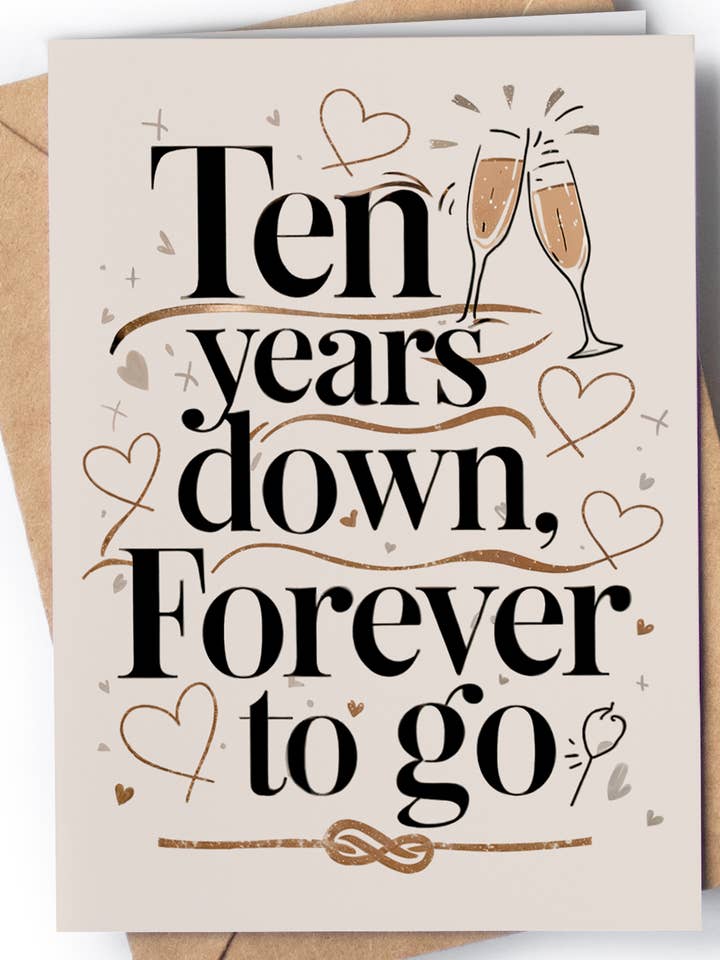 Carte du 10e anniversaire - Carte du 10e anniversaire dix - GC178 pour la vente par Greeting Cards for Everyone - Birthday Gifts