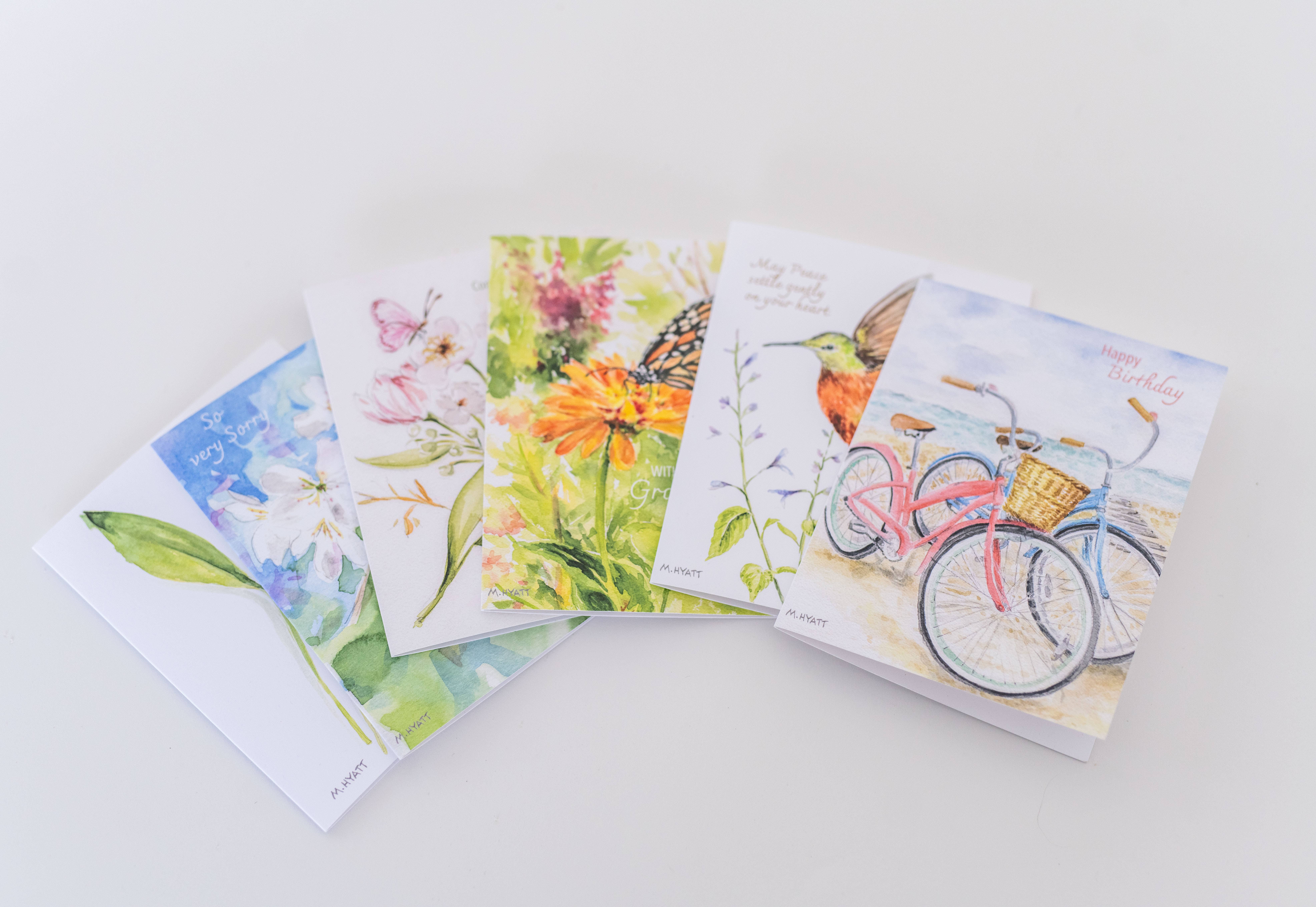 Melissa Hyatt - Wholesale Sympathy Card - "Hummingbird Feeding" Watercolor Sympathy Greeting Card4