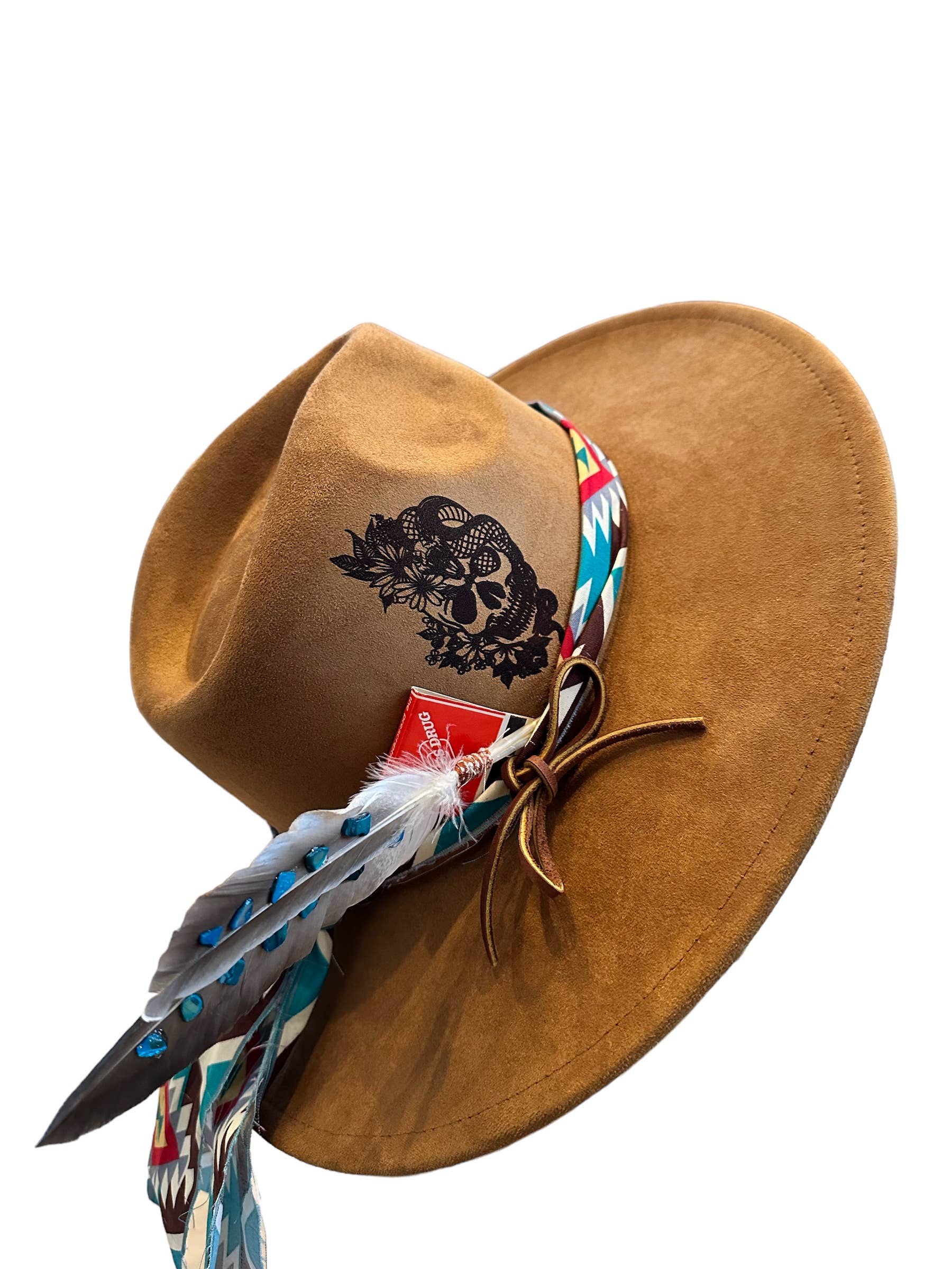 Wild Indigo - Wholesale Fedora - Women's - Skull Snake Burnt Hat Western Apparel1