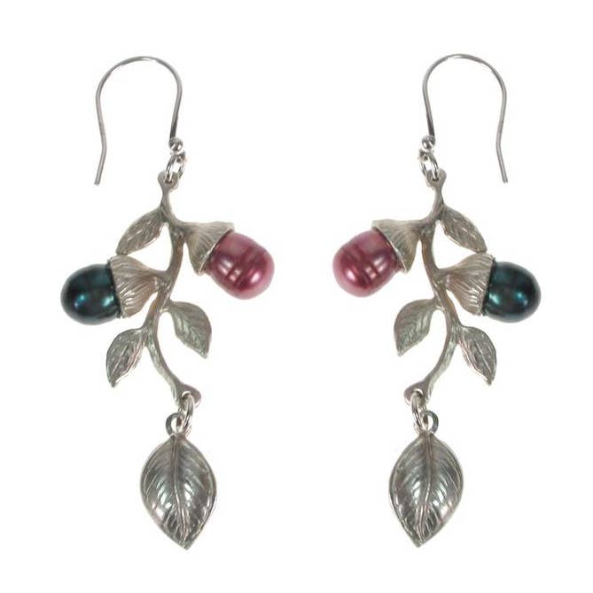 Sterling Branch & Double Pearl Earrings for wholesale by Erica Zap Designs