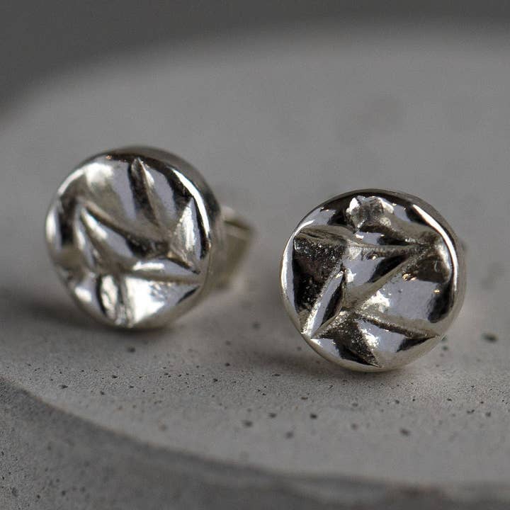Softy Textured Sterling Silver Stud Earrings for wholesale by BOO jewellery