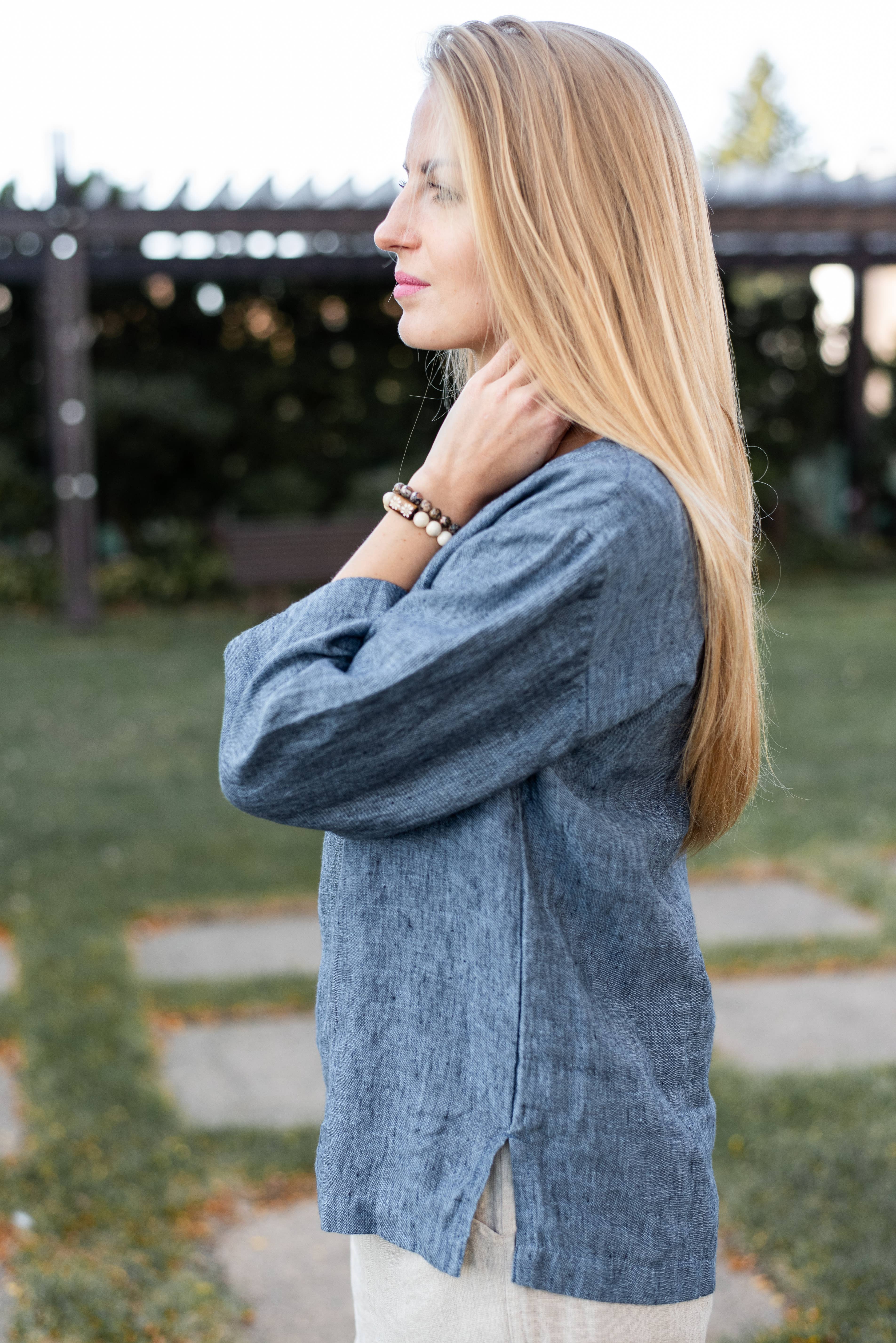 VIKOLINO - Vente Chemisier – femme - Top Bella en lin13