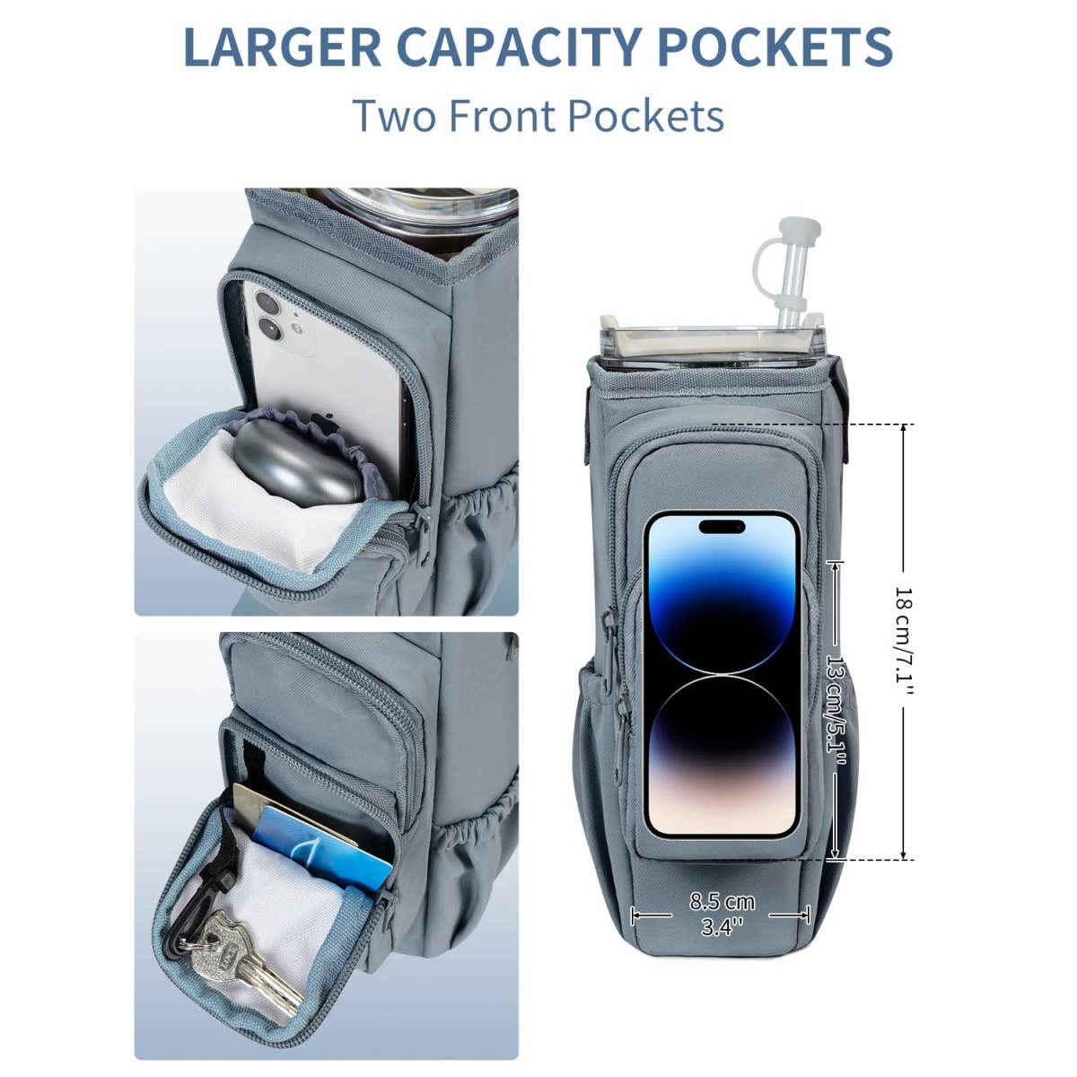 wandf - Wholesale Crossbody Bag - Unisex - Water Bottle Holder Pouch with Phone Pocket Cup Sling Bag9