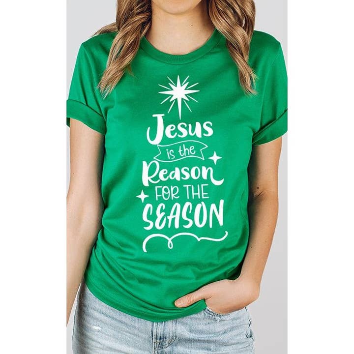 Jesus is the Reason for the Season Holiday Graphic for wholesale by Select Apparel