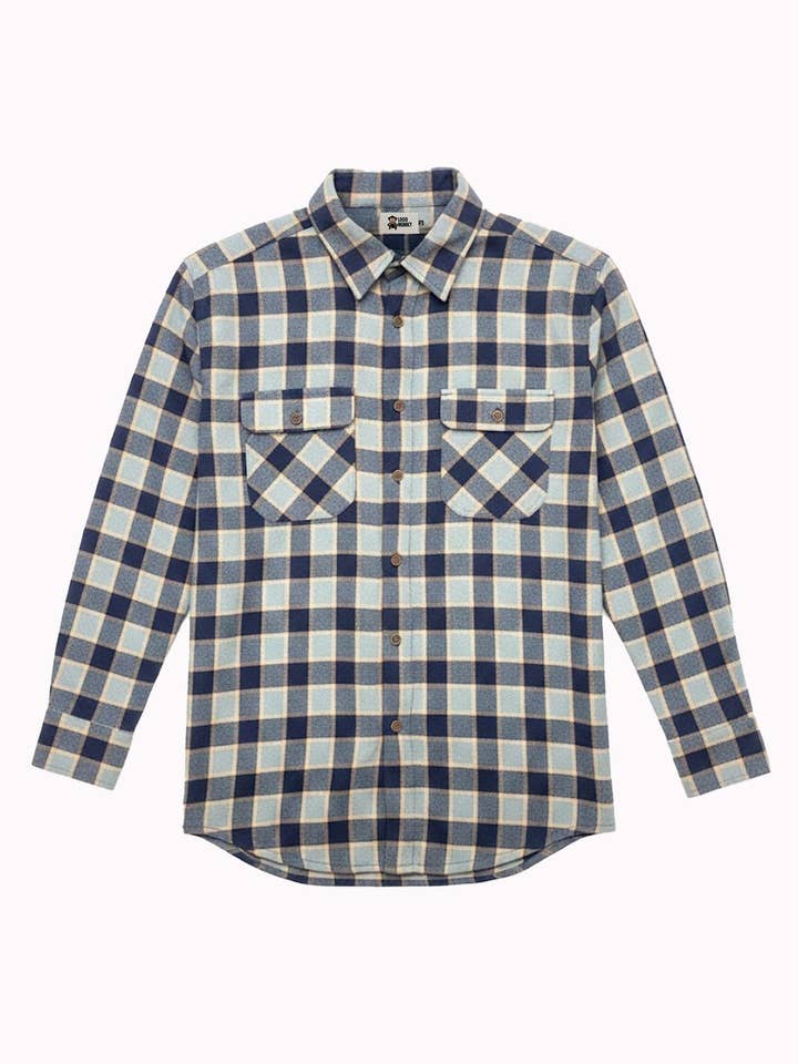 Loco Monky Blue Chop Plaid ternet flannel skjorte til mænd for engroshandel hos LOCO MONKY