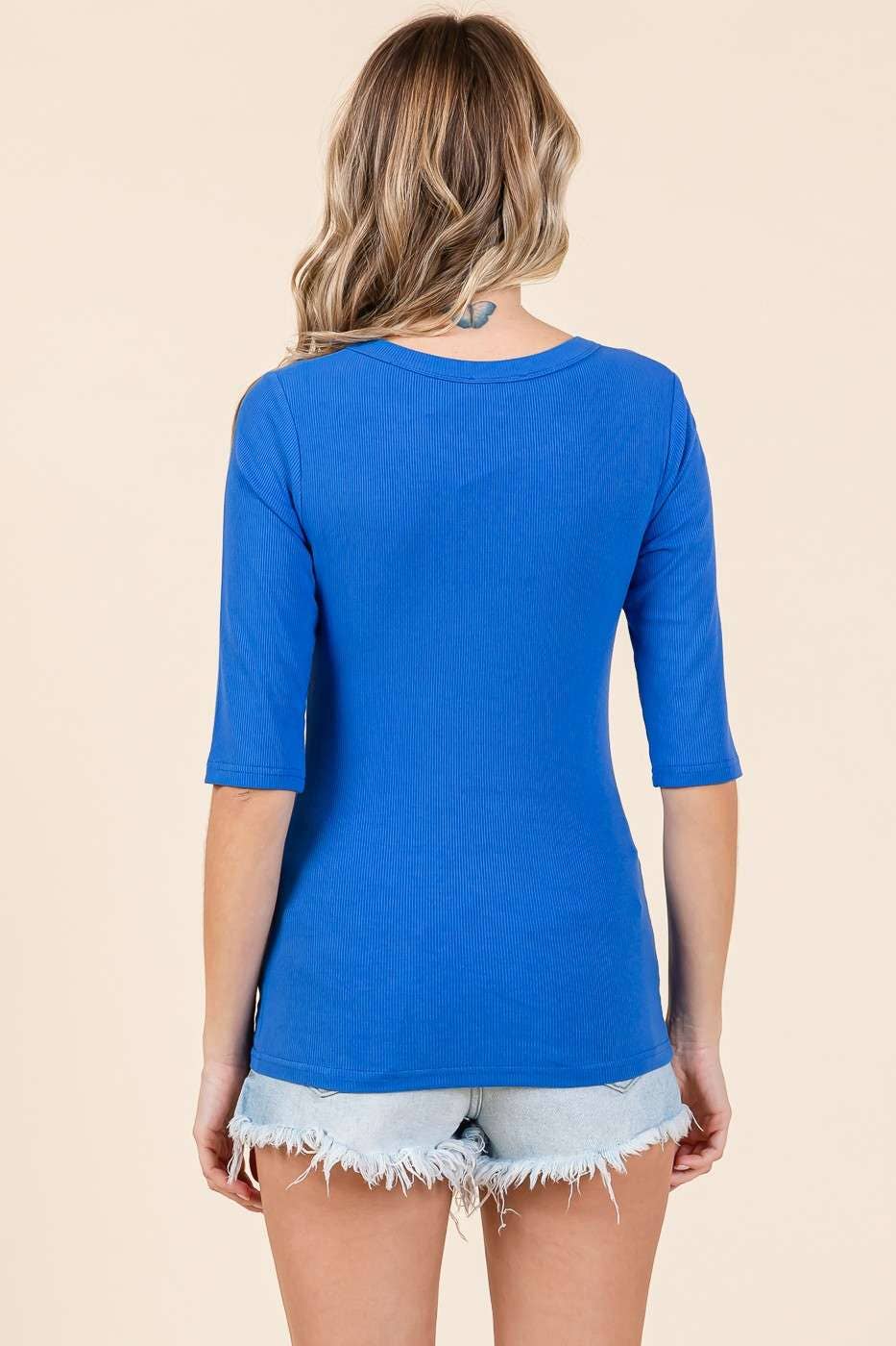 mittoshop - Wholesale Knit Top - Women's - H14853 - ROUND NECK 3/4 SLEEVE RIB KNIT TOP8