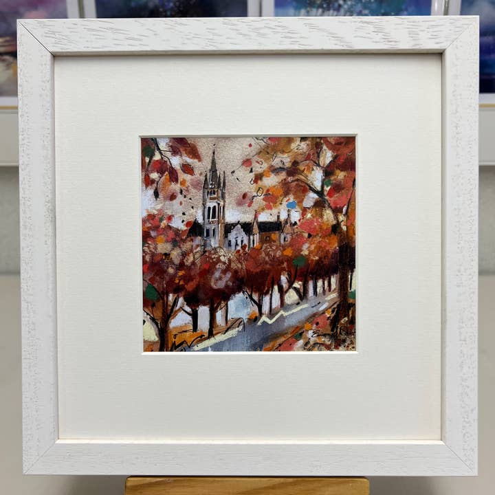 'Glasgow University in Autumn'- Framed Art Greeting Card for wholesale by Emma S Davis Artist