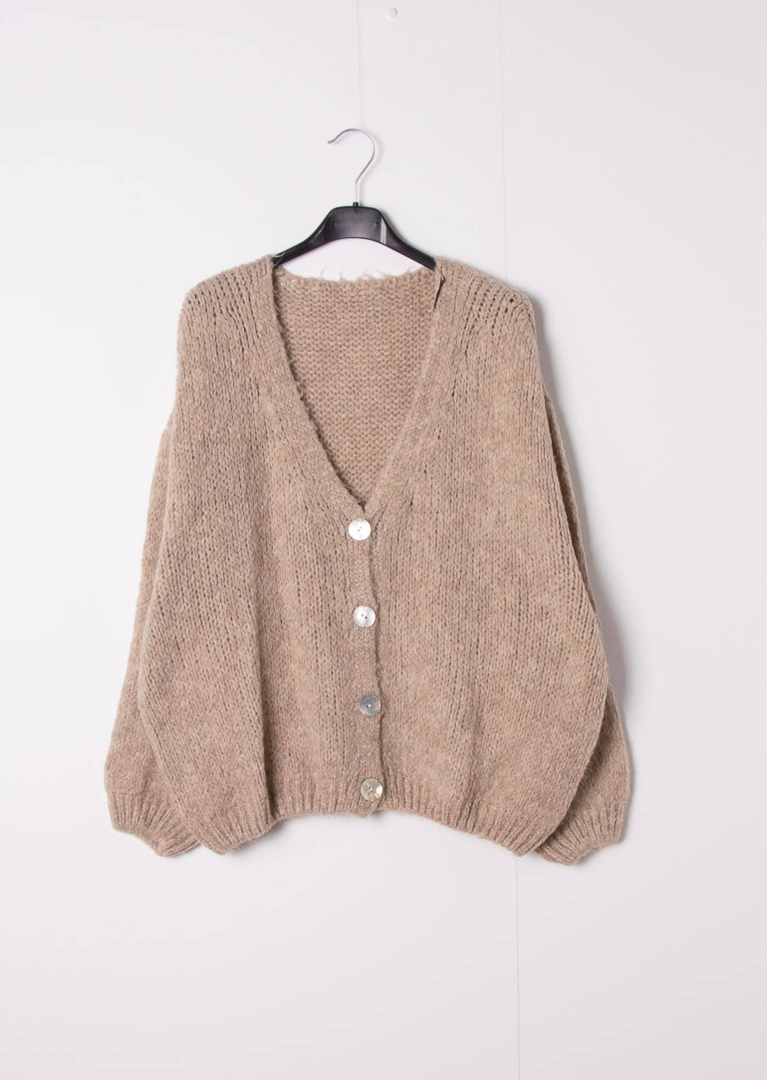 Happy look - Vendita all'ingrosso Cardigan - Donna - Cardigan in misto lana con maniche a sbuffo 15