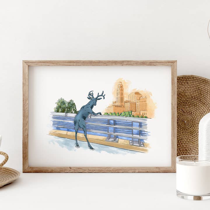 Scioto Deer art print for wholesale by Atelier Nazli Brush
