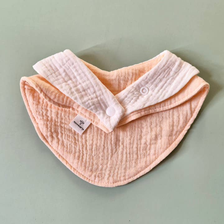 Rammelaartje - Wholesale Bib - Baby - 3-layer Muslin Bib / Drool Bib with Cute Collar - Beige1