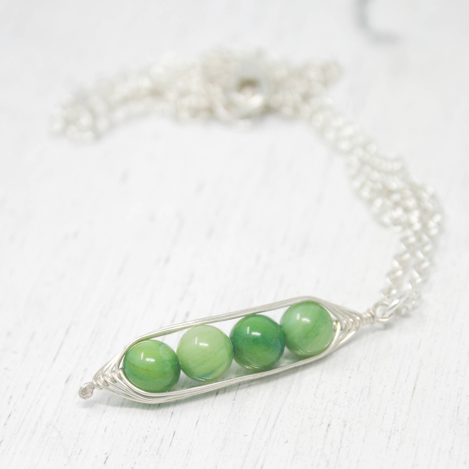 Rising Jewelry – Engroshandel Halskæde med vedhæng – Ærtebælg-halskæde, Grøn, boutique smykker til kvinder9