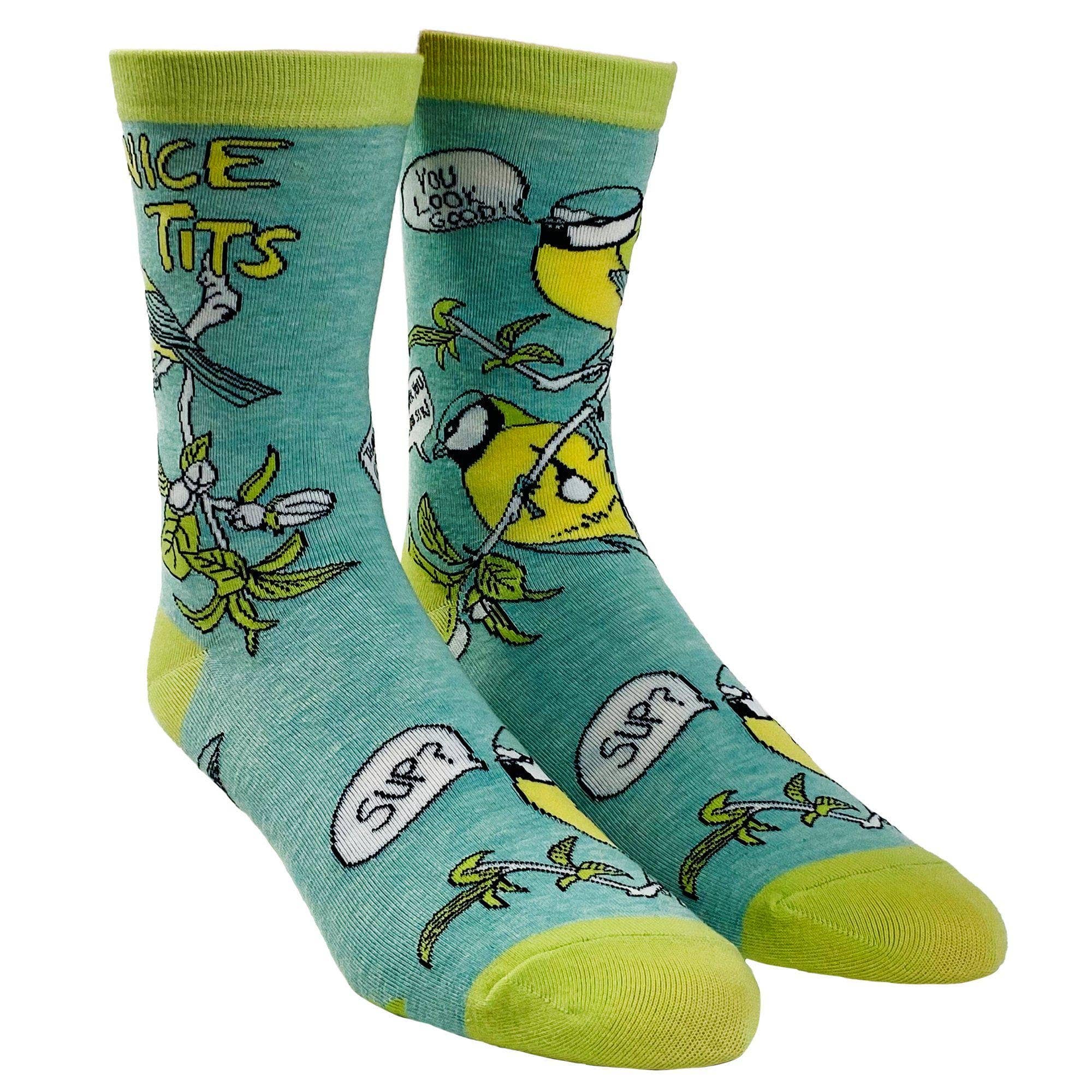 Multi Men's Nice Tits Socks Funny Bird Lovers Sock Animal Graphic for wholesale on Faire1