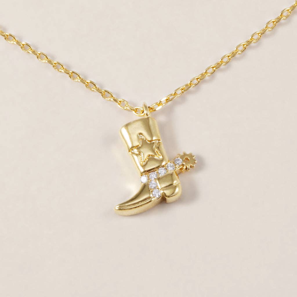 INKI STUDIO – wholesale Pendant/charm necklace – Western Cowboy Boot, Necklace1