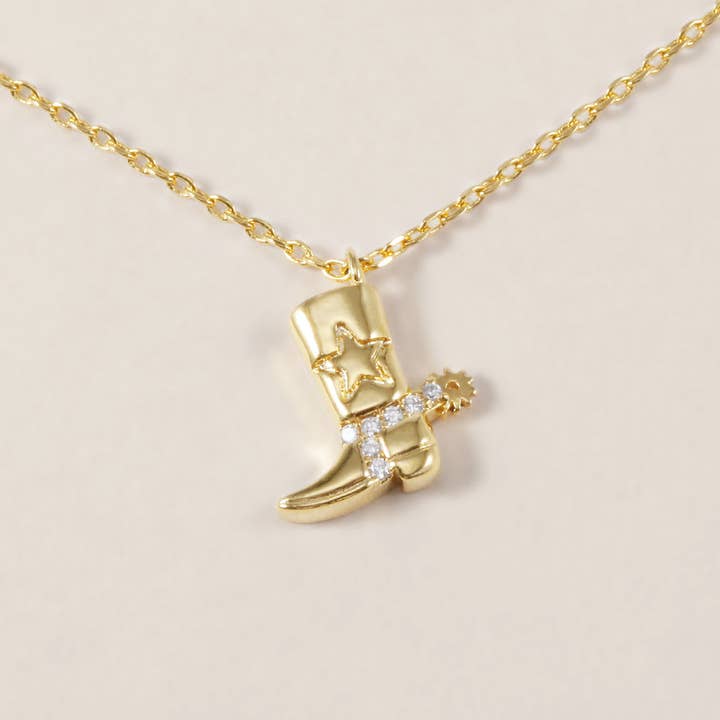 INKI STUDIO – wholesale Pendant/charm necklace – Western Cowboy Boot, Necklace1