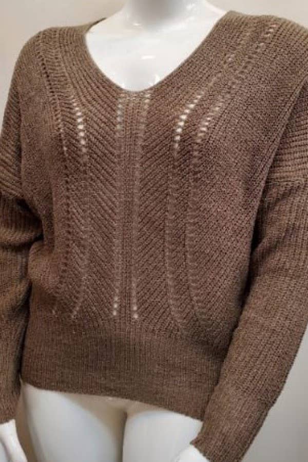 Curve Market - Wholesale Knit Sweater - Women's - PLUS SIZE V NECK KNIT SWEATER7