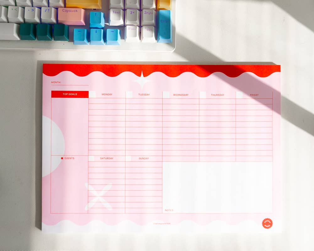 Creative Goodie - Wholesale Planner - A4 Weekly planner pad with tasks, goals, events, and notes3