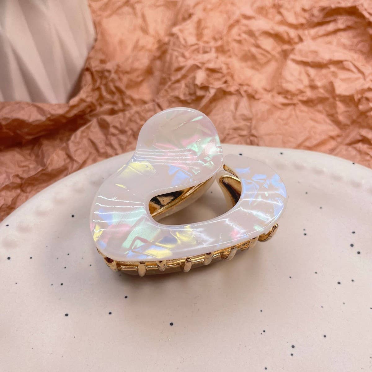 ACCITY - Wholesale Hair Clip - Women's - Irregular Acetate Metal Hair Claw - Chic Mid Clip_CWAHA05622