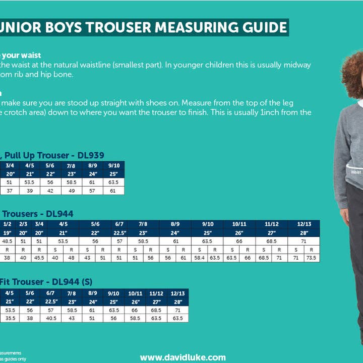 David Luke – wholesale Trousers – Kids – Junior Boys' Slim Fit School Trousers4