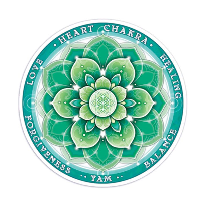 4.5" Sticker Window Chakra Heart for wholesale by Mandala Arts