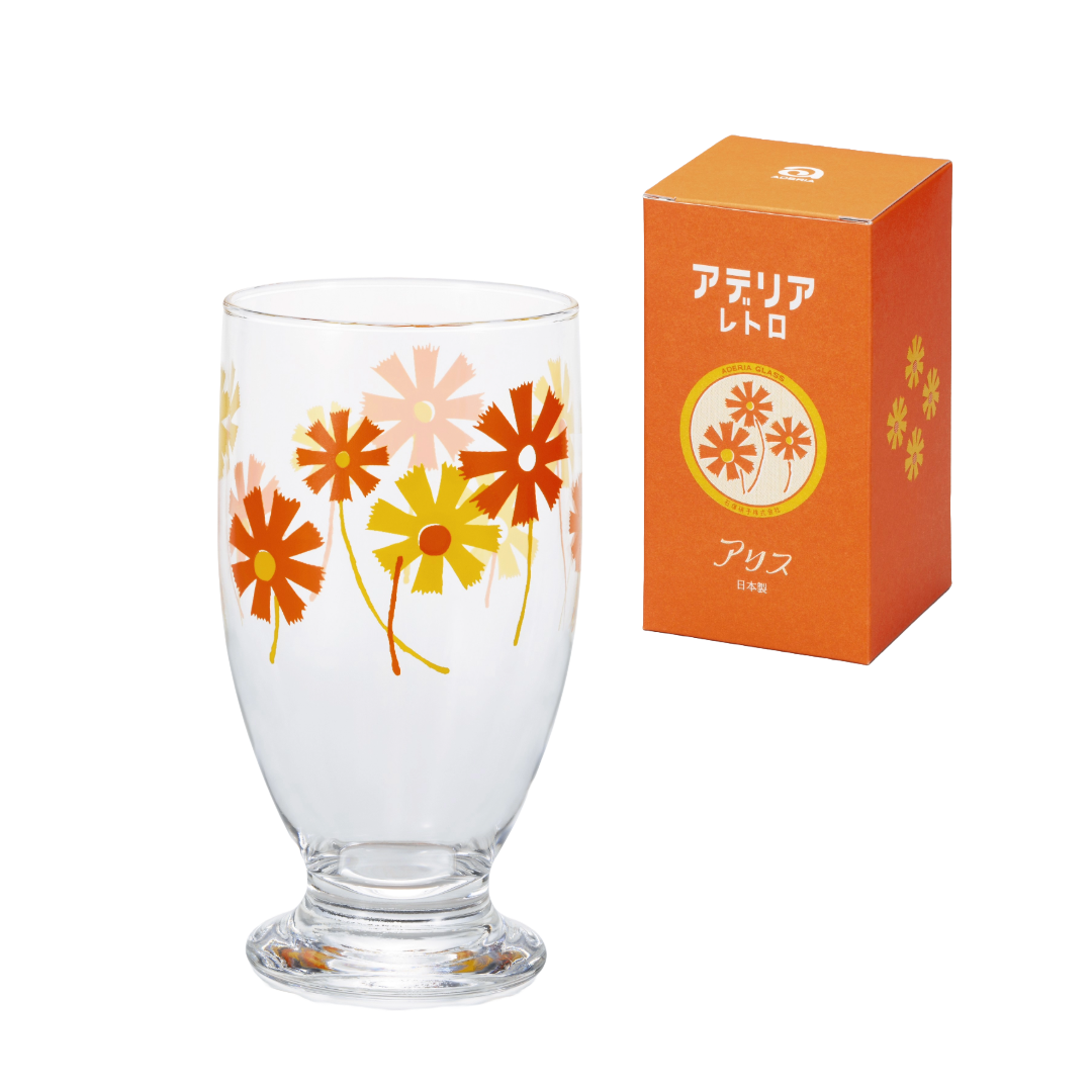 ADERIA - Wholesale Drinking Glass/Cup - ADERIA Retro | Footed Glass | 8 Pattern Options0