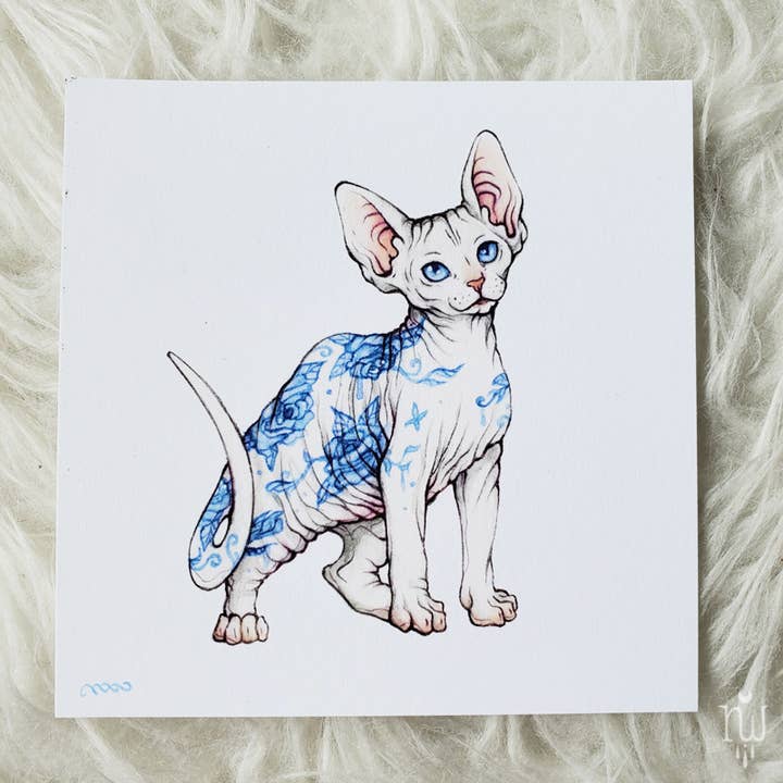 Nana Williams - Wholesale Art Print - Porcelain Sphynx Kitten Print Set1
