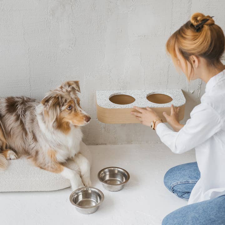 ValiaiDesign - Wholesale Pet Bowl - Cat/Dog - Waterproof dog feeder, Solid stone mounted dog bowl stand