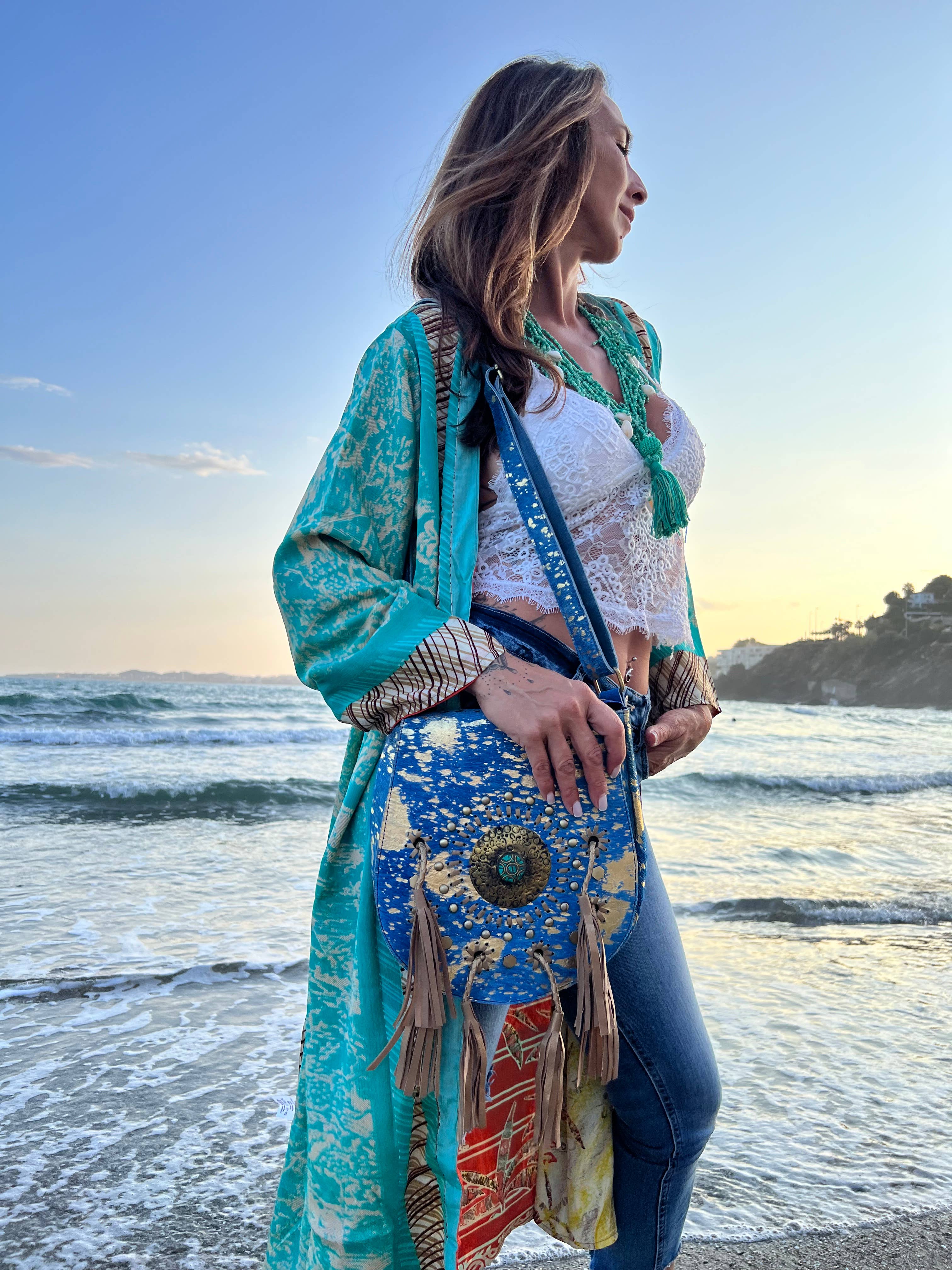 Kinomy - Wholesale Kimono - Women's - Varied reversible long kimonos (118 cm) Pack 20, boho.15