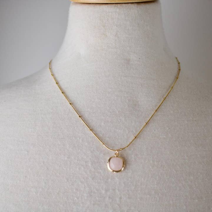 TISH jewelry - Wholesale Pendant/Charm Necklace - Ace // Square Pendant Crystal Necklace4