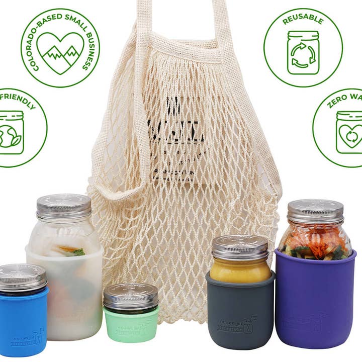 Mason Jar Lifestyle - Wholesale Grocery/Shopping Bag - Organic Cotton String Tote Bag with Pocket2