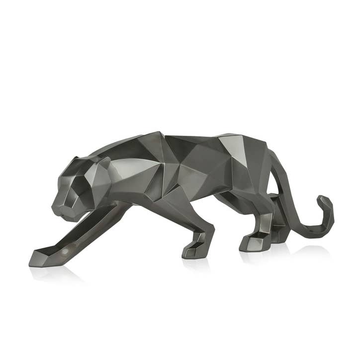Faceted Large Panther Resin Sculpture for wholesale by ADM Home Decoration