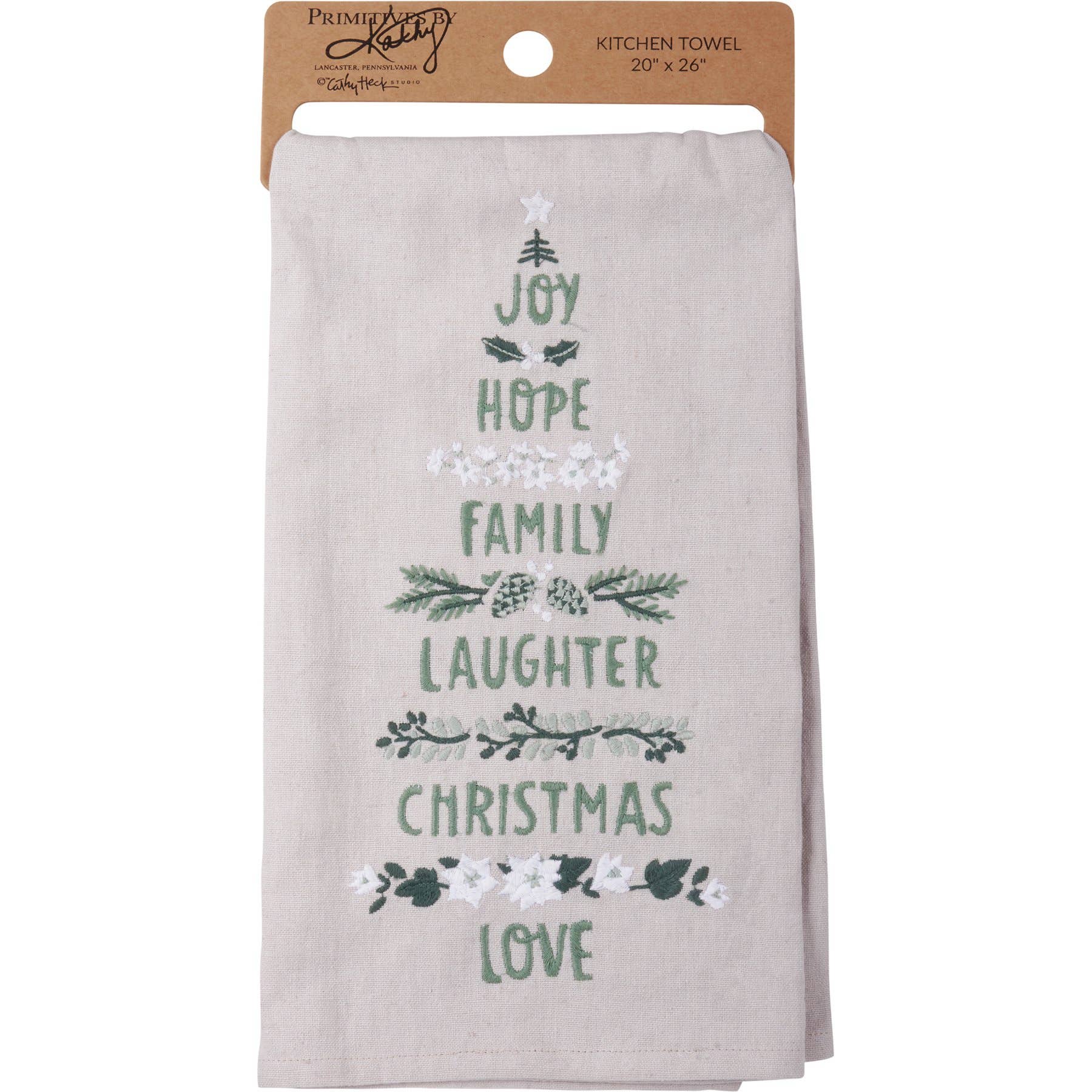 Primitives by Kathy - Wholesale Tea Towel - Family Laughter Christmas Kitchen Towel2