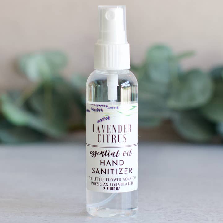 Hand Sanitizer Spray 2oz Bottle - Lavender Citrus for wholesale by The Little Flower Soap Co