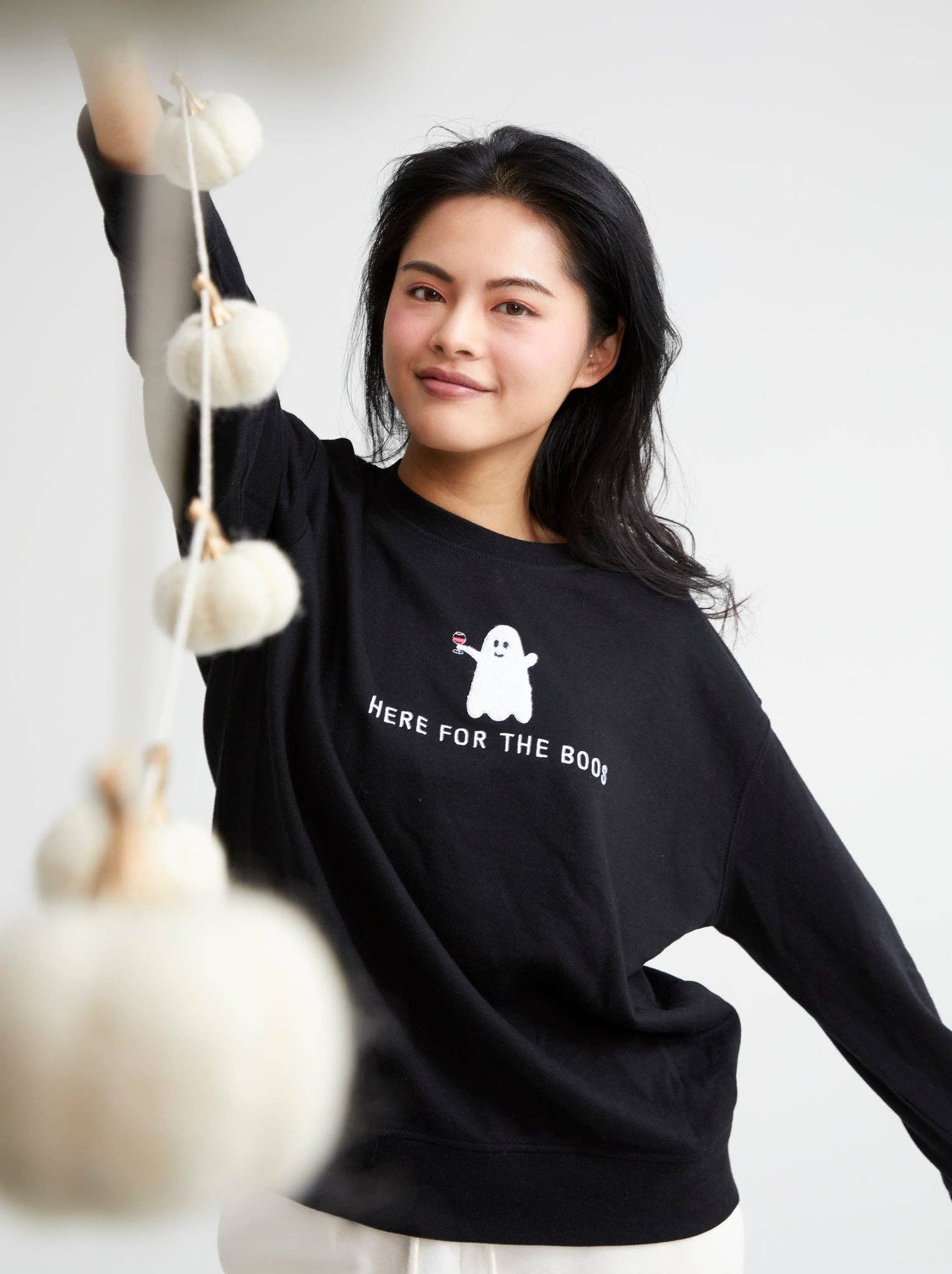 Shiraleah - Wholesale Sweatshirt - Women's - "HERE FOR THE BOOS" SWEATSHIRT, BLACK4