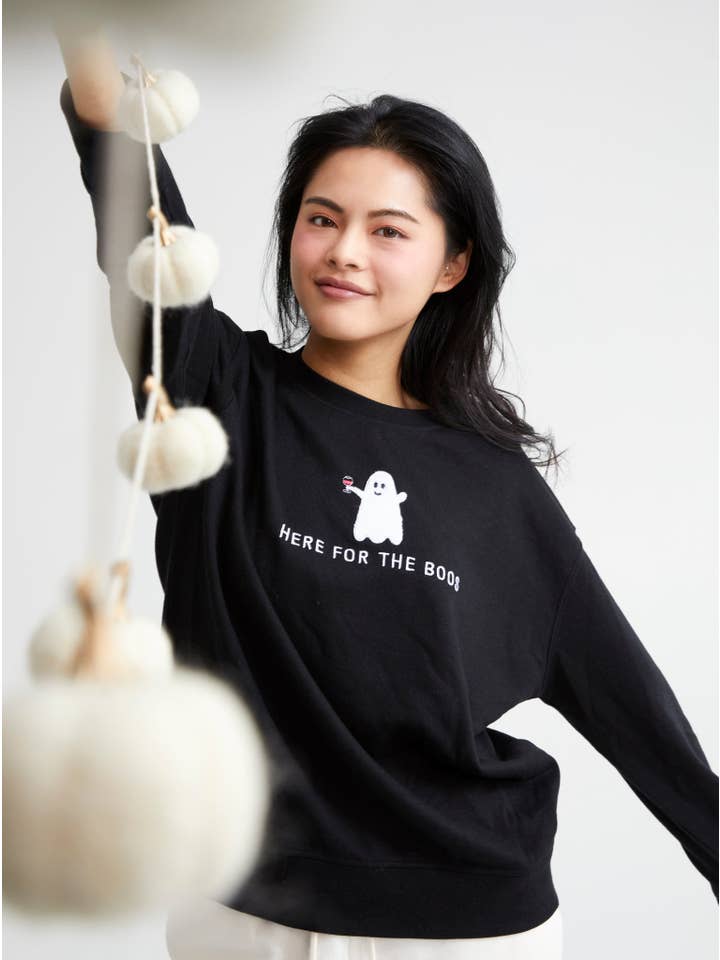 Shiraleah - Wholesale Sweatshirt - Women's - "HERE FOR THE BOOS" SWEATSHIRT, BLACK4