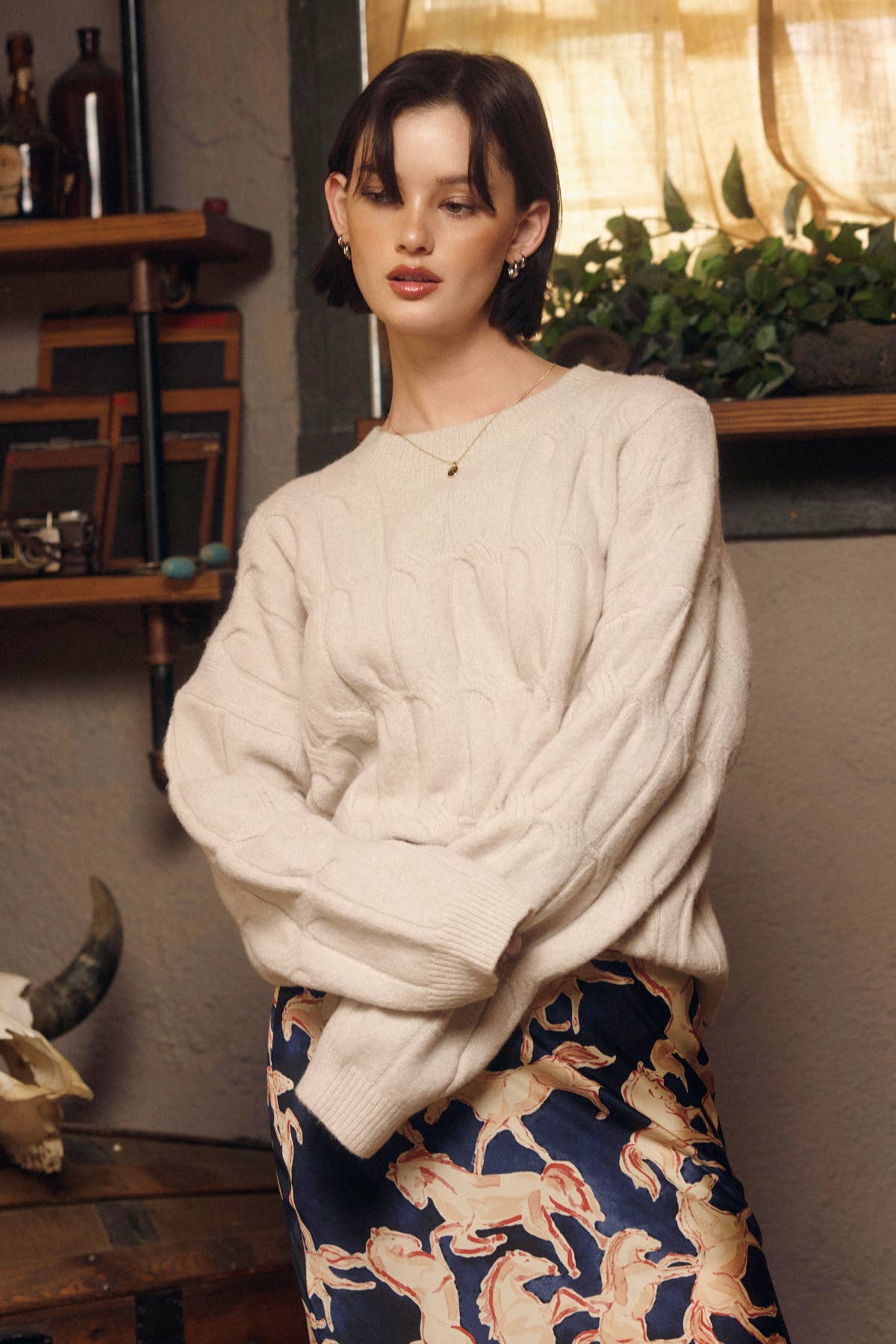 Dress Forum - Venta al por mayor Jersey de punto - Mujer - Jersey de Punto Trenzado Relajado Frosted Mesa13